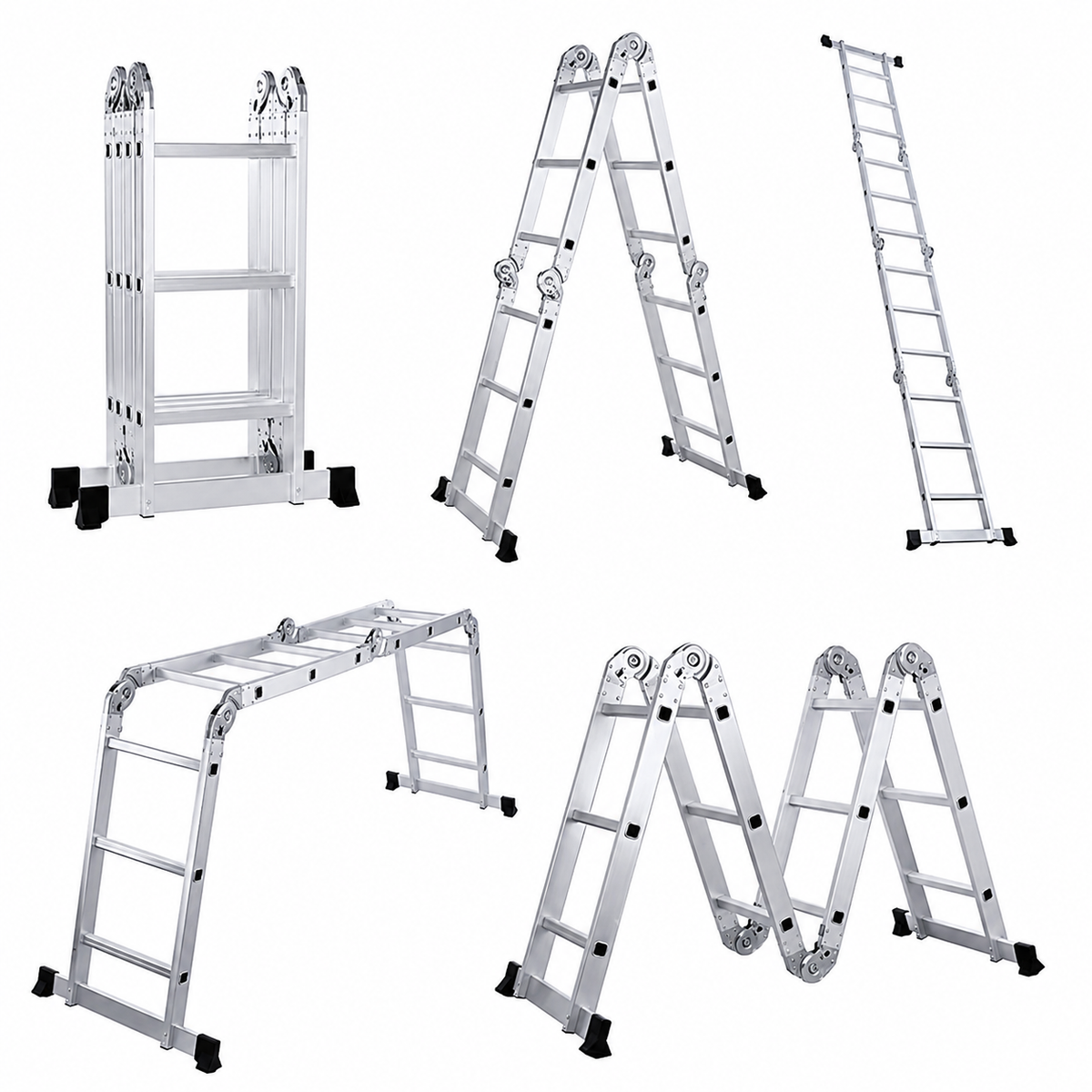 Escalera Multioficios hecha en Aluminio Reforzado — 12 Pasos - 3.7 Metros de altura. Soporta Hasta 150 KG - en uso