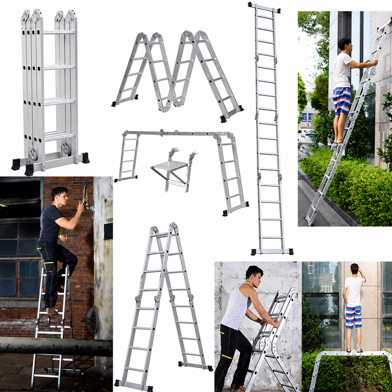 Escalera Multioficios hecha en Aluminio Reforzado — 12 Pasos - 3.7 Metros de altura. Soporta Hasta 150 KG foto 5