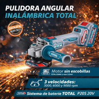 Pulidora 4" 1/2 Industrial 1200W TOTAL Original - 1 AÑO de Garantia miniatura 1