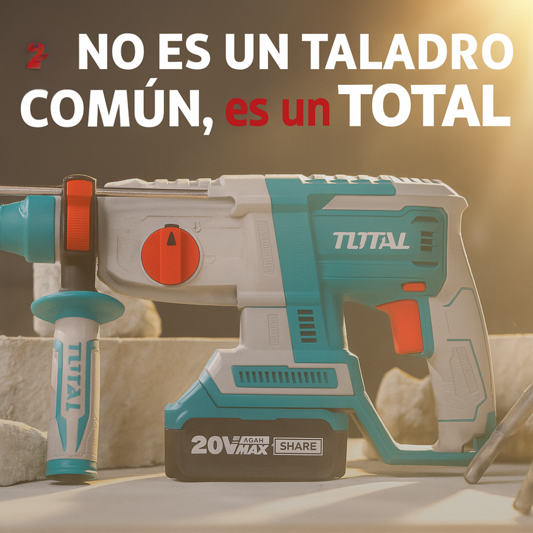 TALADRO ROTOMARTILLO INALAMBRICO TOTAL 20V BRUSHLESS SDS PLUS