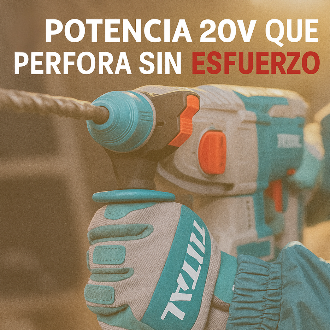 TALADRO ROTOMARTILLO INALAMBRICO TOTAL 20V BRUSHLESS SDS PLUS