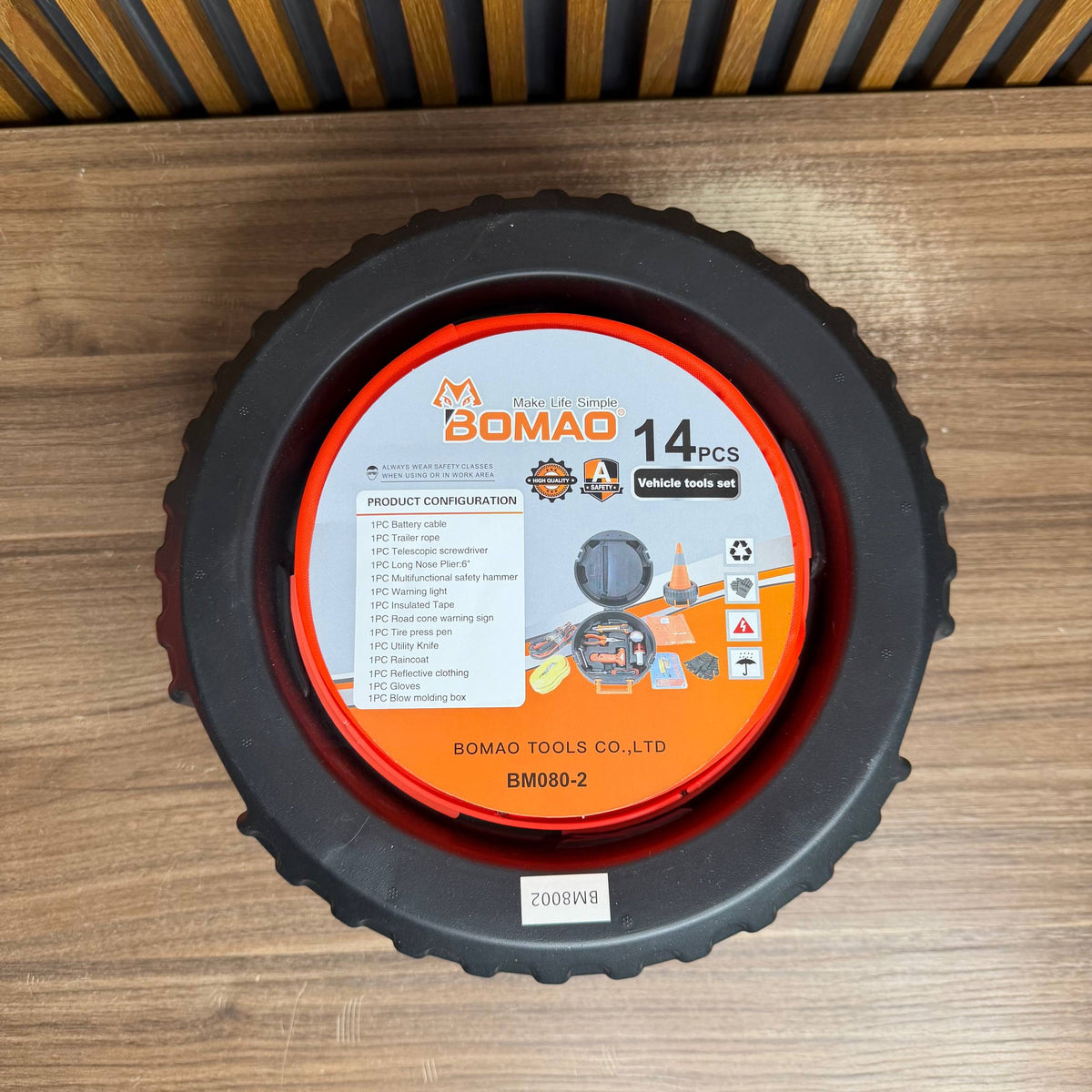 Kit de Carretera BOMAO 14 Piezas — Estuche Tipo Llanta - 7
