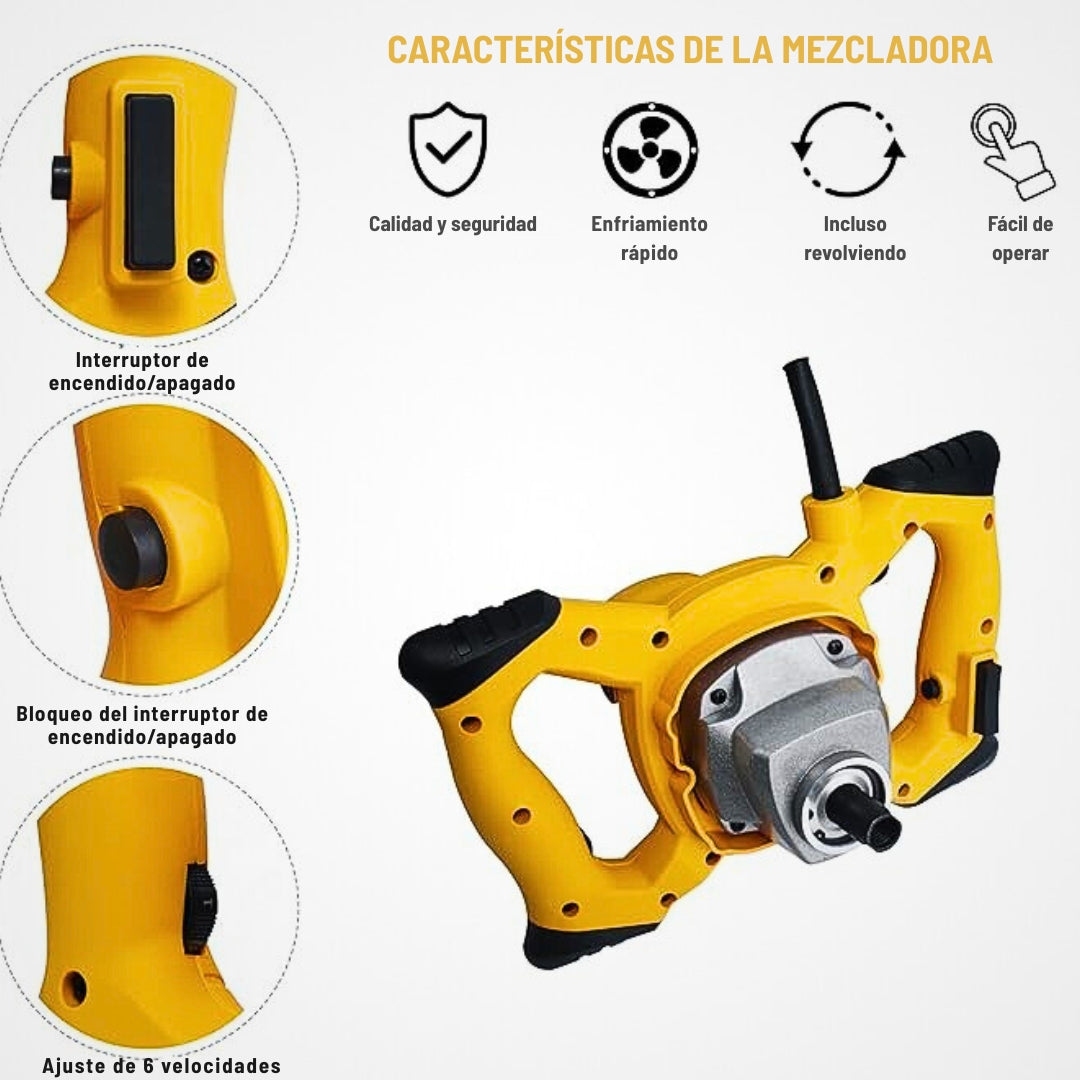 Mezclador DeWALT UT1200 – Potencia y Control para Mezclas Profesionales