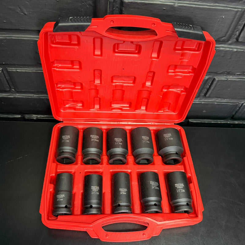 Juego de 10 Copas de Impacto Cr-V 3/4" TEKTOOL - 21 a 41mm foto 4