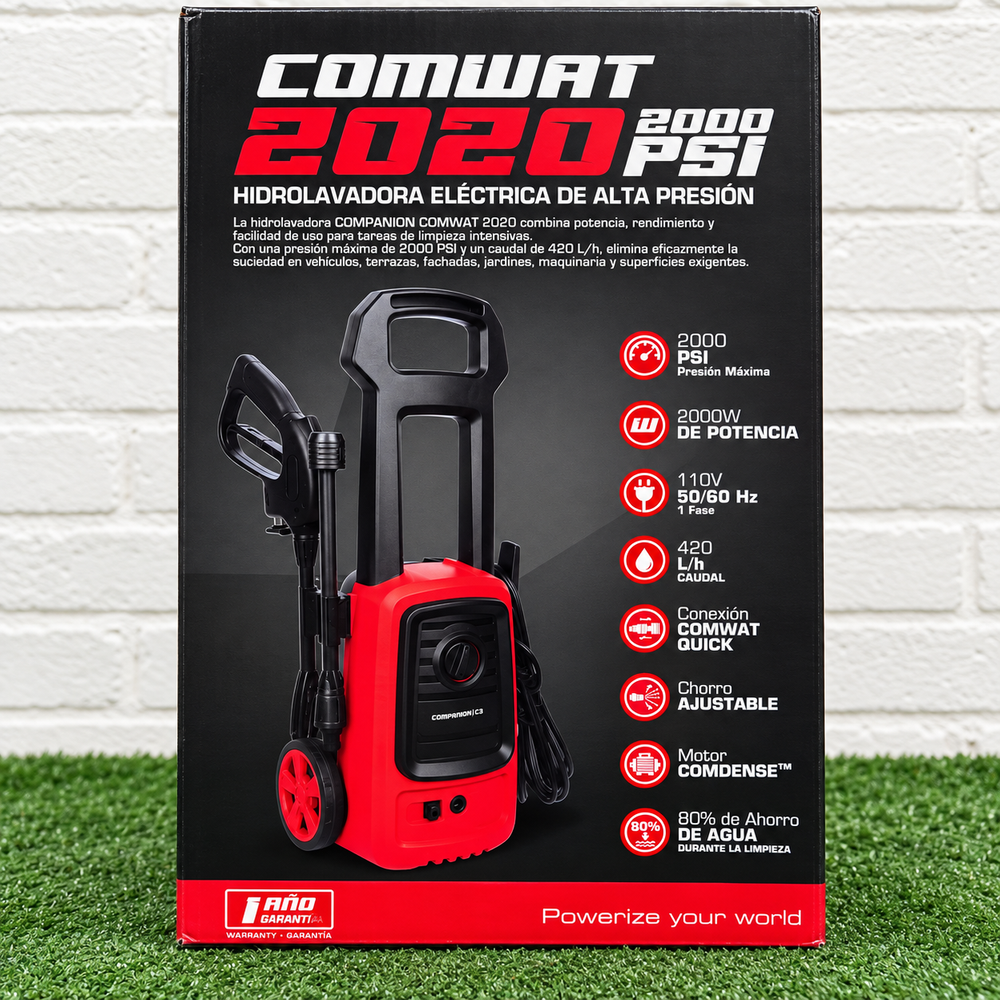 Hidrolavadora de Alta Presión Companion — 2000 PSI · 2000W · 420 L/h | 1 Año de Garantía - 6