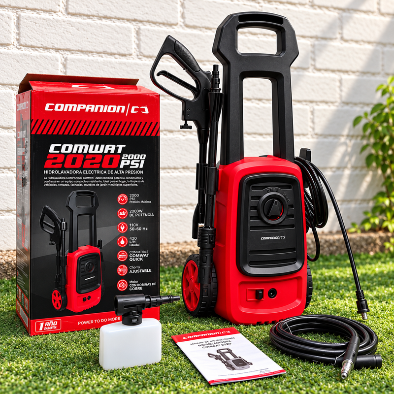 Hidrolavadora de Alta Presión Companion — 2000 PSI · 2000W · 420 L/h | 1 Año de Garantía foto 10