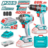 Combo TOTAL 100% Original | Llave de Impacto 405Nm + Taladro 66Nm + 1 Año de Garantia miniatura 5