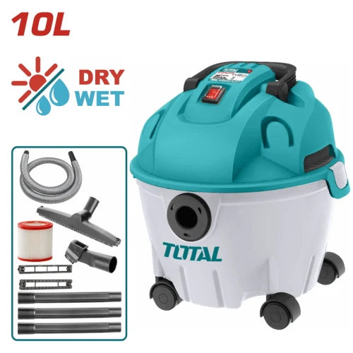 Super Aspiradora y Sopladora TOTAL 1200W 10L — Seco / Húmedo / Soplar (2 en 1)
