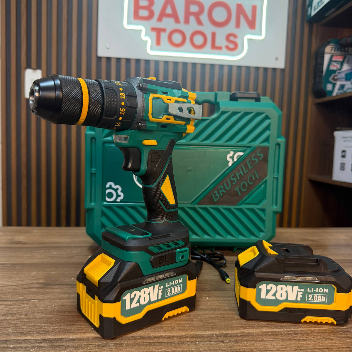 Taladro Inalámbrico Percutor Stone Tools 128V — Mandril 1/2" con 2 Baterías - Kit completo