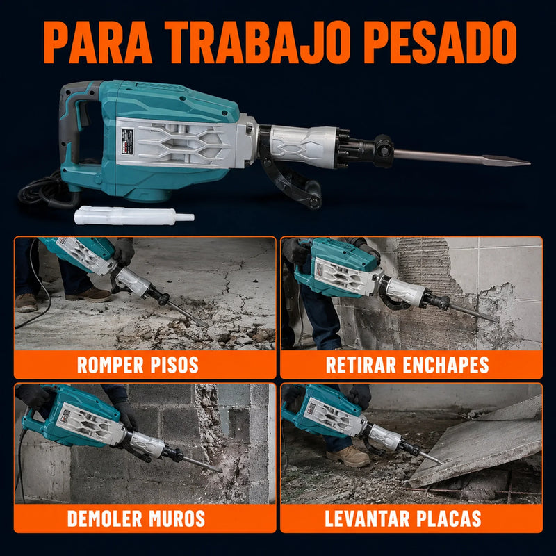 CANGO Demoledor Industrial TEKTOOL TK-93 50 J — 1800 W con Maletín y 2 Cinceles | 1 Año de Garantía foto 3