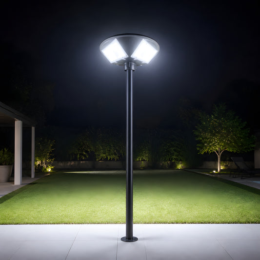Lámpara Solar UFO 200W · 3 Panel integrado· Control Remoto y Sensor de Movimiento · IP65 · Garantía 1 año