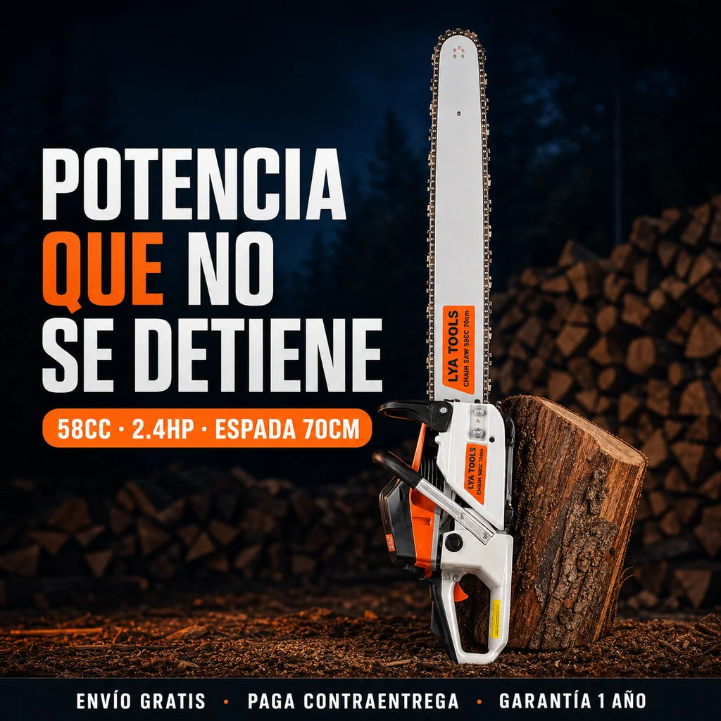 Motosierra LYA TOOLS 58 CC - Espada de 70cm