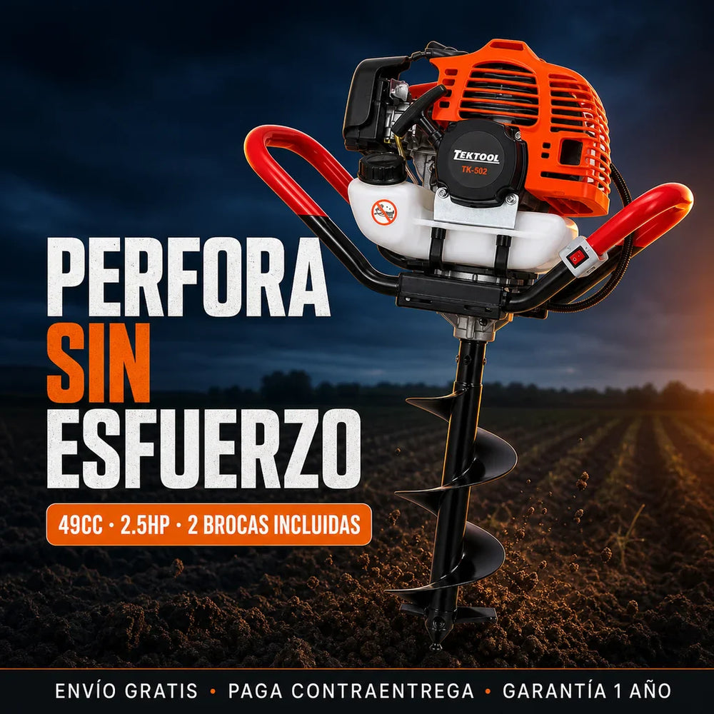 Ahoyador TEKTOOL TK-502 a Gasolina - 2 Brocas - 1