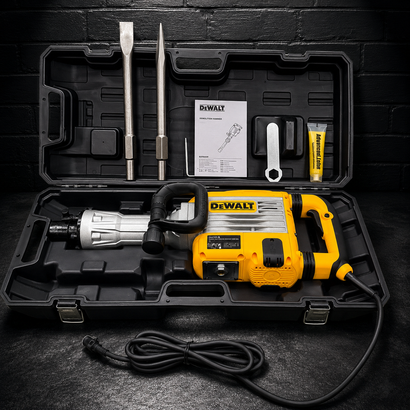 Demoledor Industrial DeWALT 60J – 2850W | HEX 30 mm con Maletín y 2 Cinceles foto 4