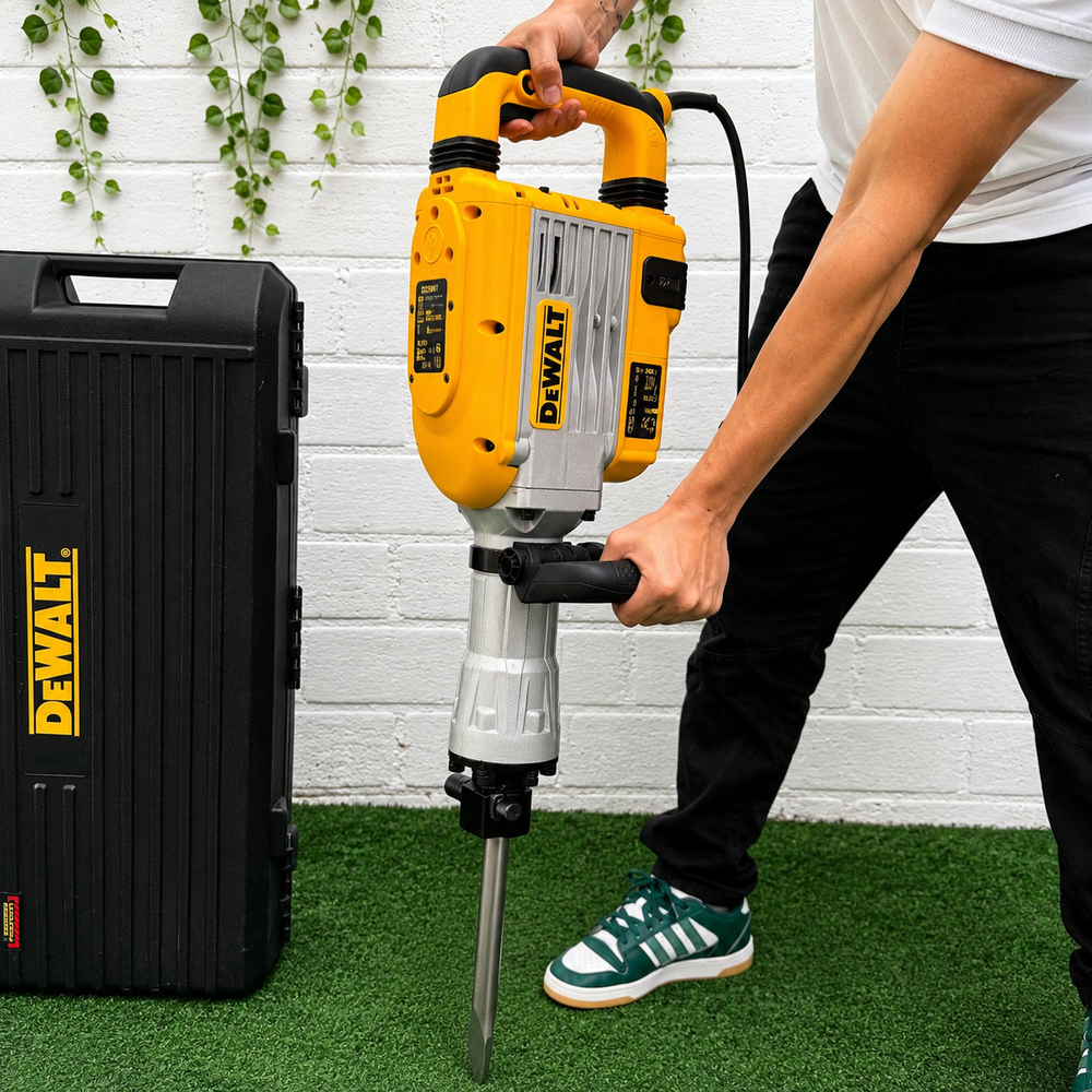 Demoledor Industrial DeWALT 60J – 2850W | HEX 30 mm con Maletín y 2 Cinceles - 5