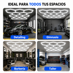 Luces LED Hexagonales · 5 Hexágonos · 3 Colores (3000K/4000K/6500K) · Detailing, Taller y Gimnasio · Garantía 1 año miniatura 5