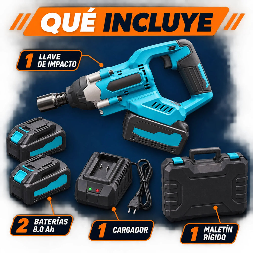 Llave de Impacto Makita 900 Nm Brushless 128V 1/2" — 2 Baterías 8.0 Ah | 1 Año de Garantía - 6