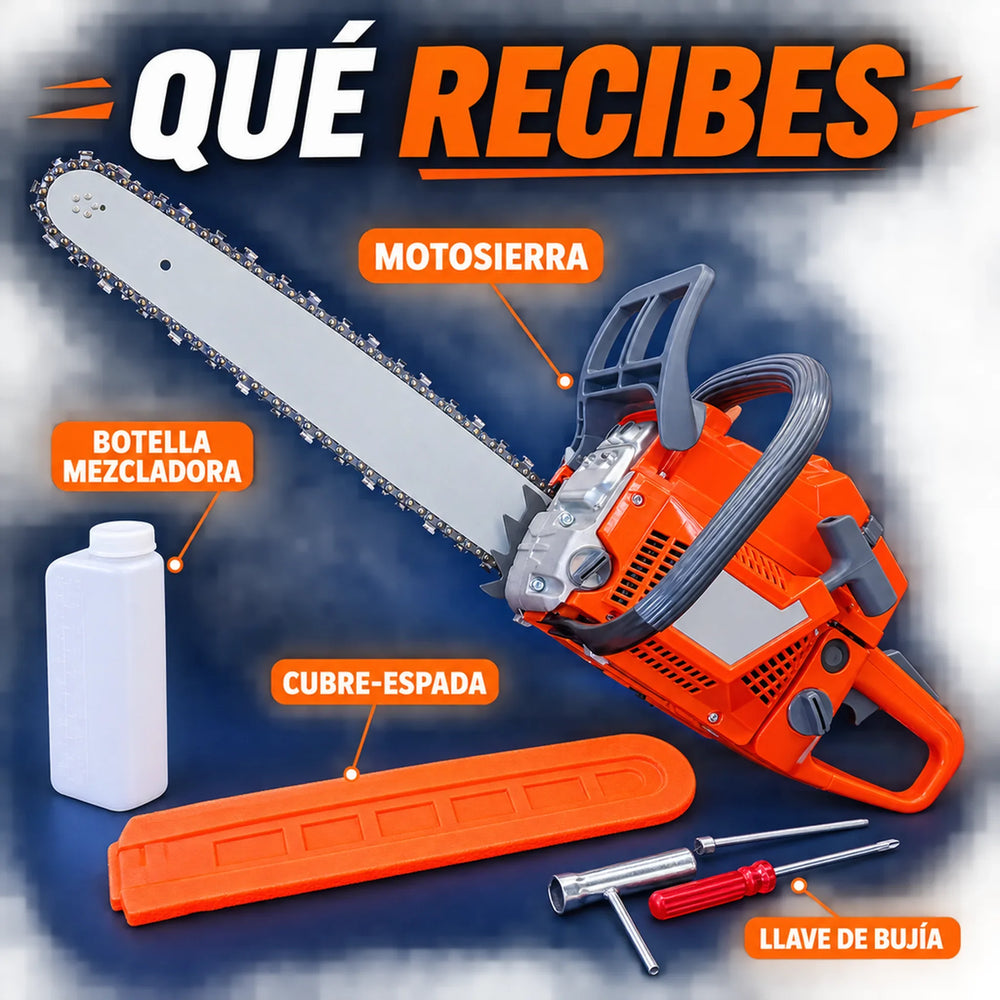Motosierra tipo Husqvarna 61 XP a Gasolina 61,5 cc — Espada de 70 cm | 1 Año de Garantía - 5