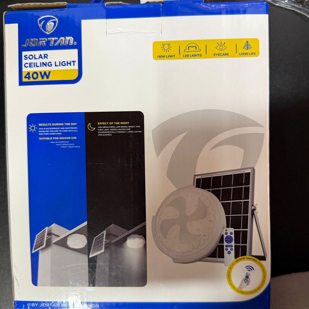 Lampara Solar LED de Techo 40W con Control Remoto y 3 Tonos de Luz - 10