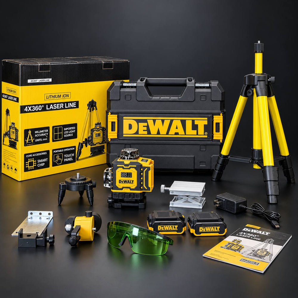 Nivel Láser DeWALT 16 Líneas Verdes 4x360° – Autonivelante con accesorios - 5