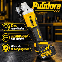 Combo DeWALT 4 Herramientas Brushless 128V | Rotomartillo + Llave de Impacto + Taladro + Pulidora | 6 Baterías 5.0 Ah + 2 Cargadores miniatura 8