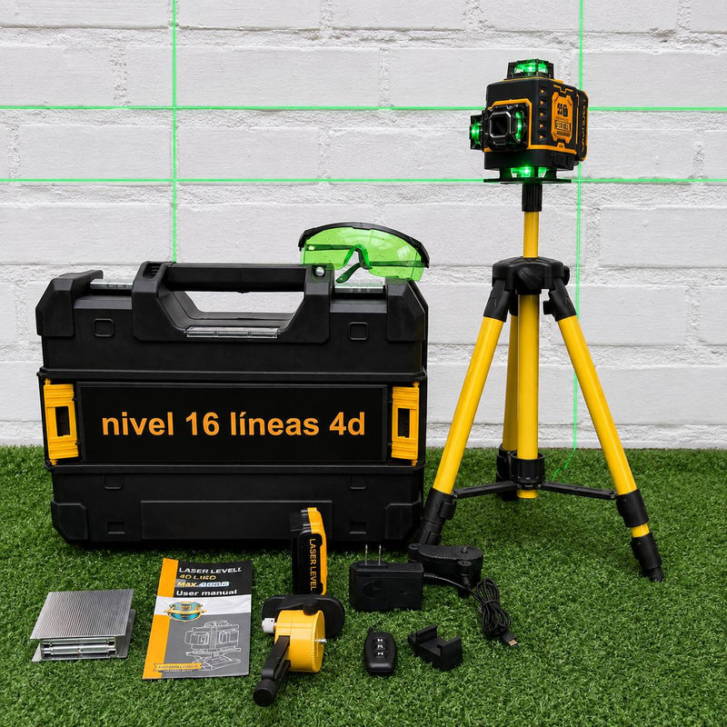 Nivel Láser DeWALT 16 Líneas Verdes 4x360° – Autonivelante con Trípode y Maletín foto 9