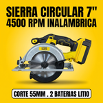 Sierra Circular Inalámbrica 7" 4500 RPM Stone Tools - 2 Baterías Litio miniatura 1