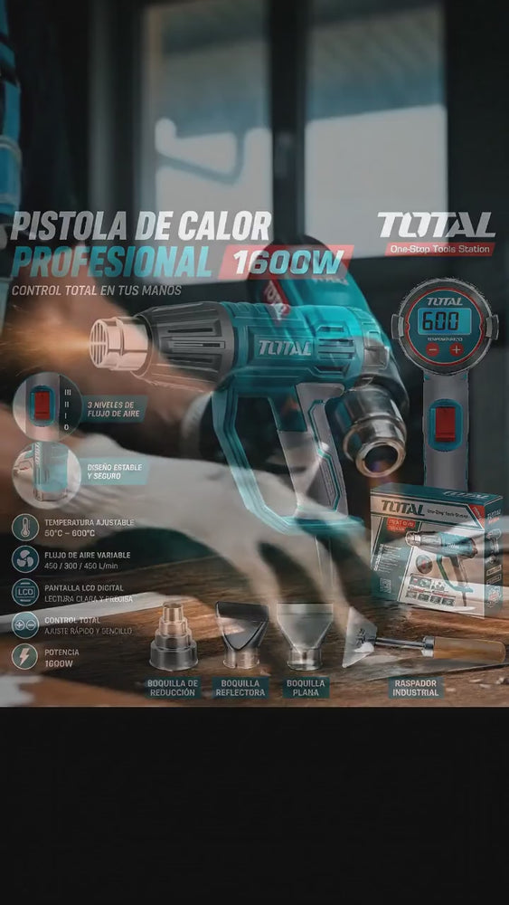 Pistola de Calor TOTAL 1600W + 3 Boquillas + Raspador (UTB16056) - vista 8