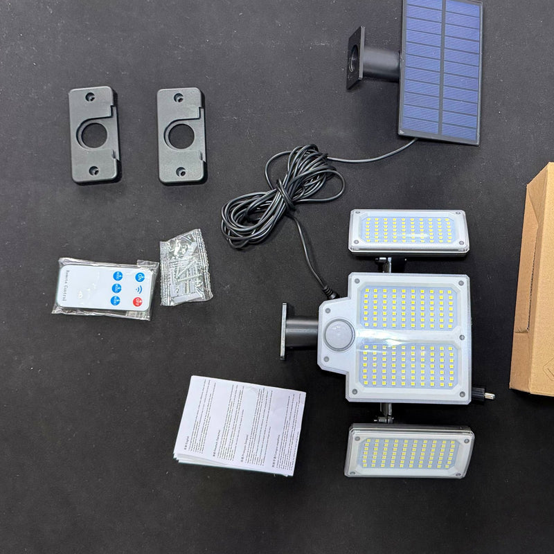 Aplique Solar LED 3 Cabezales con Sensor de Movimiento y Control Remoto foto 8