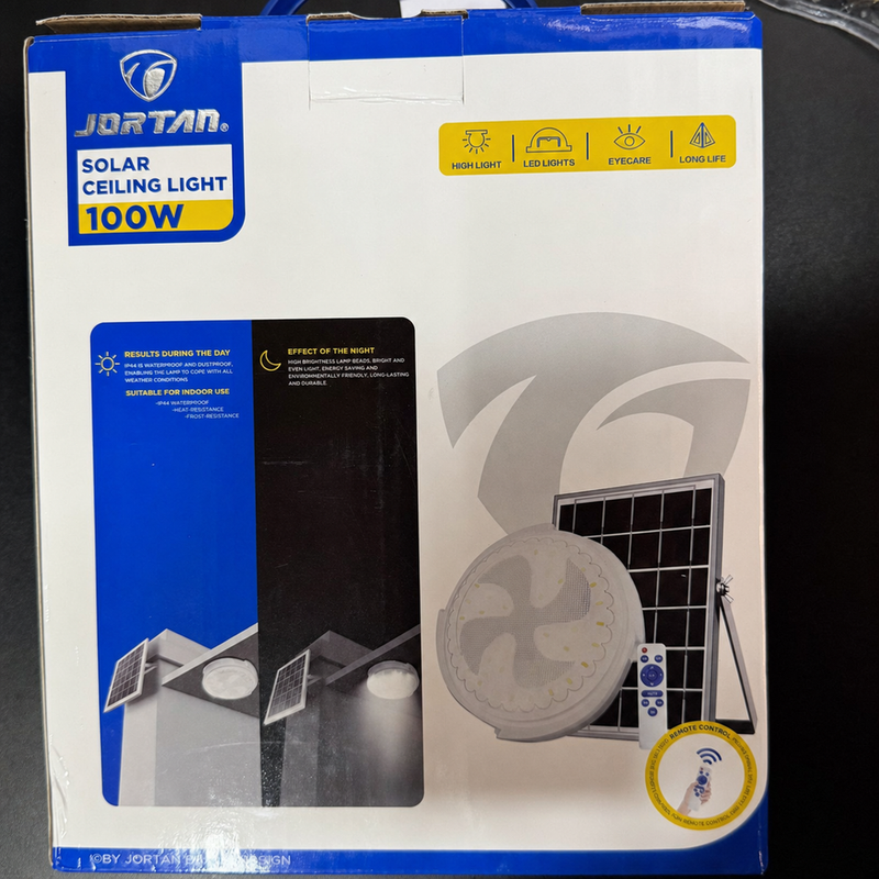 Lámpara Solar LED de Techo 100W con Control Remoto y 3 Tonos de Luz foto 10