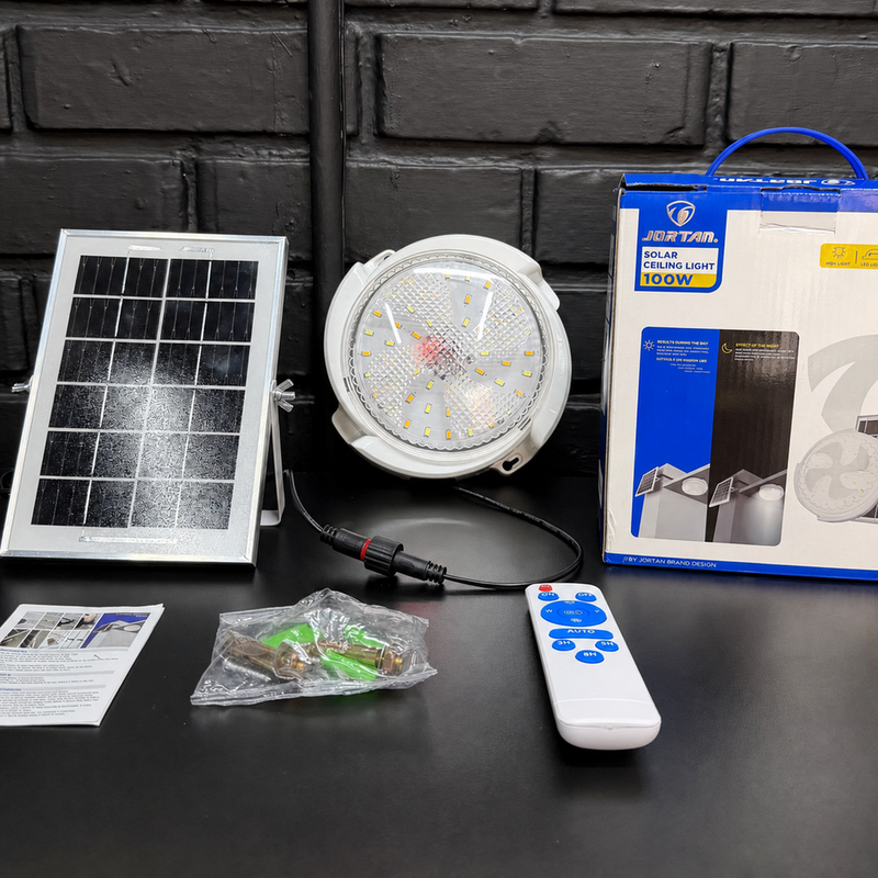 Lámpara Solar LED de Techo 100W con Control Remoto y 3 Tonos de Luz foto 5