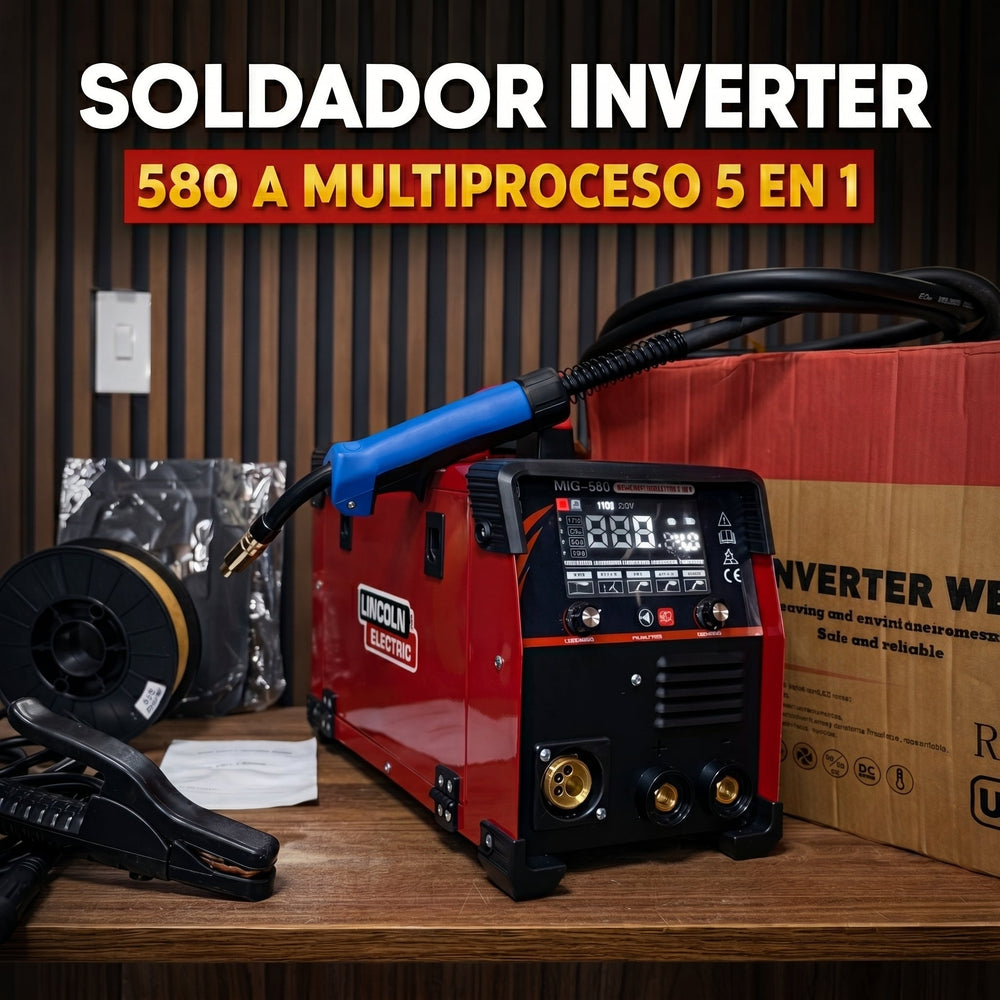 Soldadora Multiproceso 580A MIG/MMA/TIG — Carrete 5kg - 1