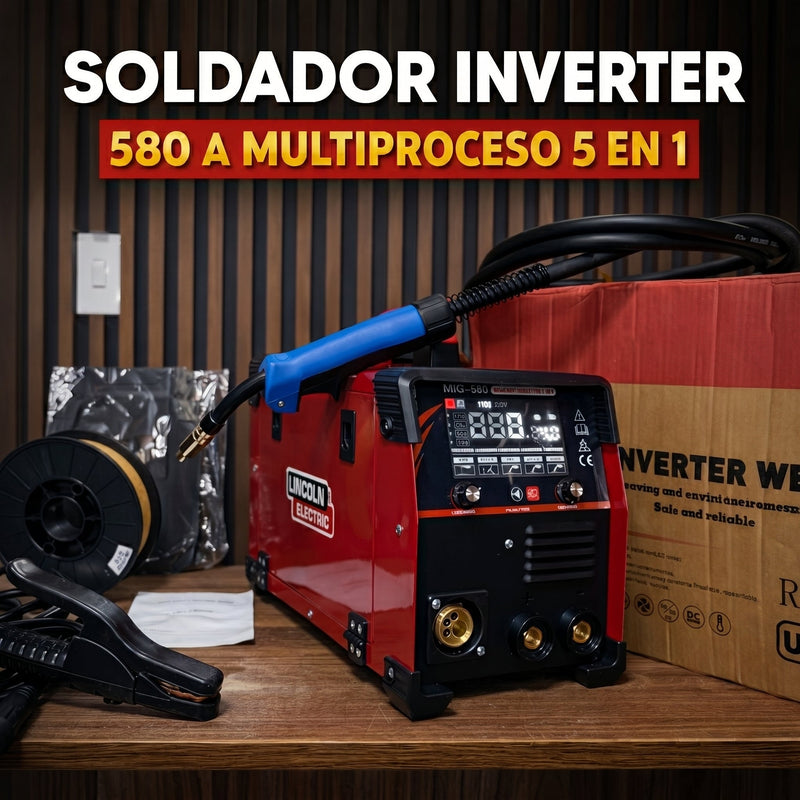 Soldadora Multiproceso 580A MIG/MMA/TIG — Carrete 5kg foto 1