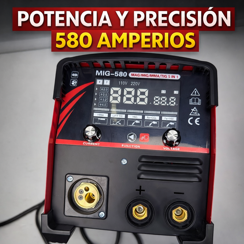 Soldadora Multiproceso 580A MIG/MMA/TIG — Carrete 5kg foto 4