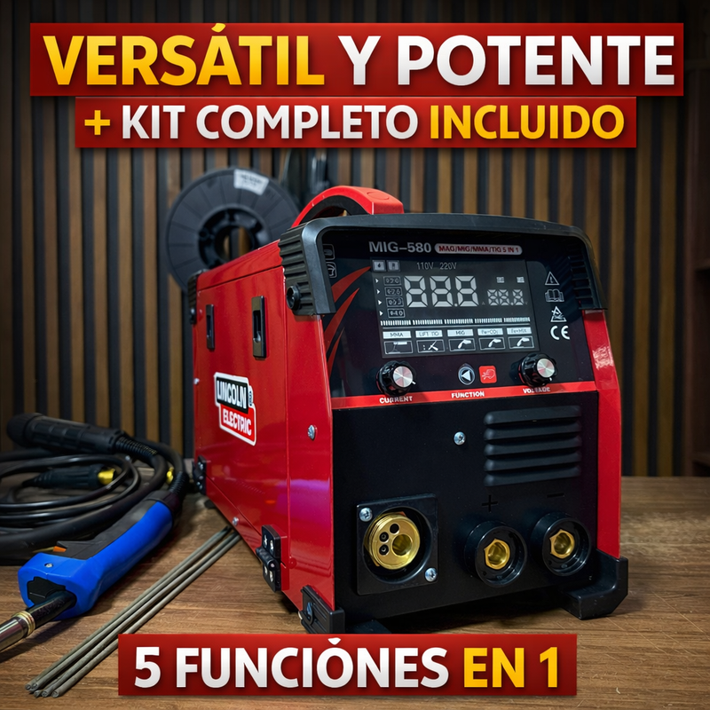 Soldadora Multiproceso 580A MIG/MMA/TIG — Carrete 5kg foto 9