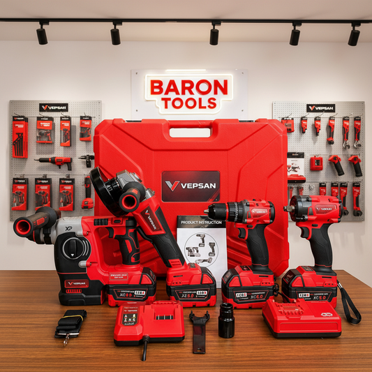 Combo VEPSAN ROJO en showroom Baron Tools - foto real del kit